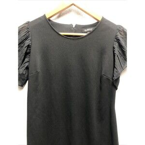 Glamour Dress Size 6 Black Sheer Short Sleeve & Hem  Career Church